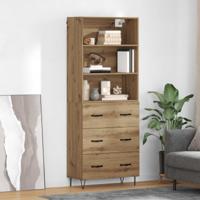 Hoge kast met lade 2 pcs Artisan Eiken Bewerkt hout