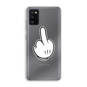 Middle finger white: Samsung Galaxy A41 Transparant Hoesje