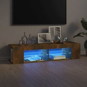 Tv-meubel met LED-verlichting 135x39x30 cm gerookt eikenkleurig