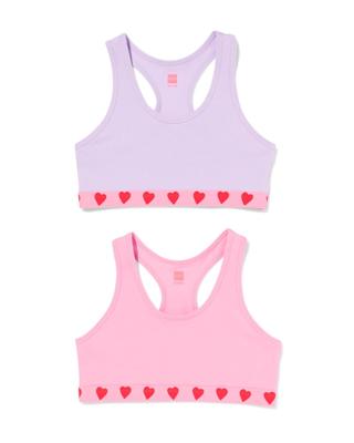 HEMA Kinder crop tops hartjes - 2 stuks roze (roze)