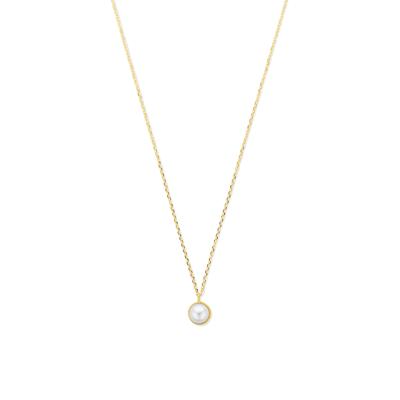 14k Geelgouden Collier met Parel - Verstelbare Draaglengtes (41-45cm), 1mm Schakelbreedte
