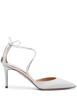 Aquazzura escarpins Cherry 75 mm à paillettes - Argent