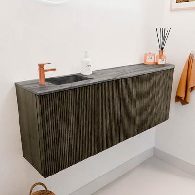 Toiletmeubel Mondiaz Joya Dlux | 111.6 cm | Meubelkleur Shadow | Faye wastafel Sombra Wasbak Links | 1 kraangat