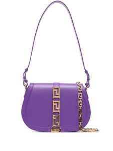 Versace grand sac porté épaule Greca Goddess - Violet