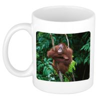 Dieren foto mok orangoetan - apen beker wit 300 ml