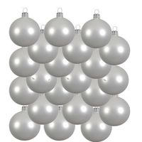 18x Winter witte glazen kerstballen 8 cm mat