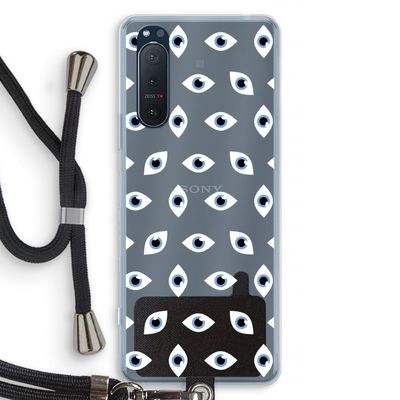 Eyes pattern: Sony Xperia 5 II Transparant Hoesje met koord