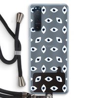 Eyes pattern: Sony Xperia 5 II Transparant Hoesje met koord