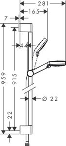 Hansgrohe Crometta vario doucheset 90cm wit chroom 26536400