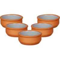 Tapas/creme brulee serveer schaaltjes - 18x - mini - terracotta/grijs - 8 x 4 cm