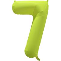 Folieballon Cijfer 7 Neon Geel (86cm)