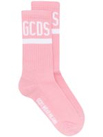 GCDS chaussettes nervurées à logo - Rose - thumbnail