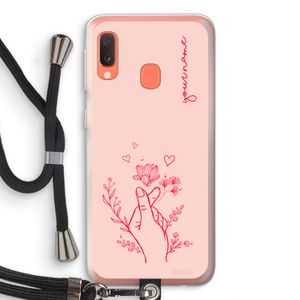 Giving Flowers: Samsung Galaxy A20e Transparant Hoesje met koord