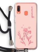 Giving Flowers: Samsung Galaxy A20e Transparant Hoesje met koord