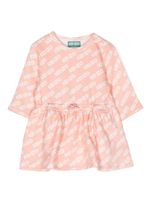 Kenzo Kids robe en coton à logo imprimé - Rose