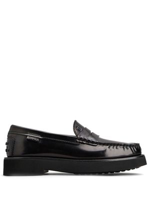 Tod's mocassins en cuir à entaille penny - Noir