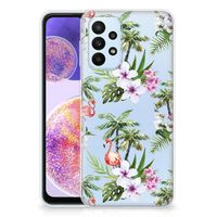 Samsung Galaxy A23 TPU Hoesje Flamingo Palms - thumbnail