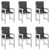 VidaXL Stoelkussens 6 st lage rug 100x50x4 cm stof gemêleerd antraciet