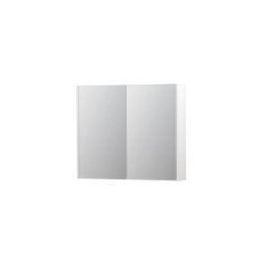 INK SPK2 Spiegelkast - 90x14x74cm - 2 deuren - dubbelzijdige Spiegel - schakelaar en stopcontact - MDF lak wit mat 1105251