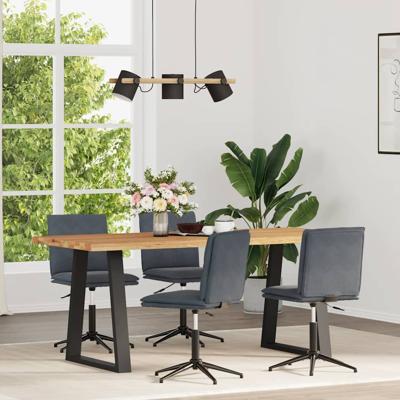 Eetkamerstoelen 4 st fluweel donkergrijs