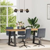 Eetkamerstoelen 4 st fluweel donkergrijs