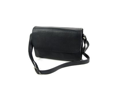 3 vaks nappa leren dames clutch schoudertas zwart 3 vaks nappa leren dames clutch schoudertas zwart