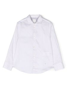 Eleventy Kids chemise en coton à rayures - Blanc