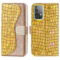 Croco Bling Series Samsung Galaxy A33 5G Wallet Case - Goud