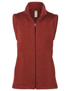 Dames Vest Merino Wol Fleece Engel Natur, Kleur Terracotta, Maat 46/48 - Extra Large