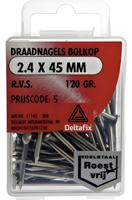 Draadnagel bk 2,4x45mm rvs 120gr - Deltafix