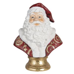 Clayre & Eef Beeld Kerstman 33x20x44 cm Rood Polyresin Kerstdecoratie Rood Kerstdecoratie