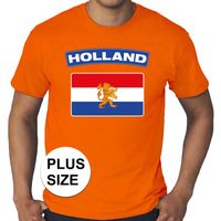 Oranje Holland vlag grote maten shirt heren - thumbnail