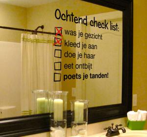 Sticker spiegel checklist