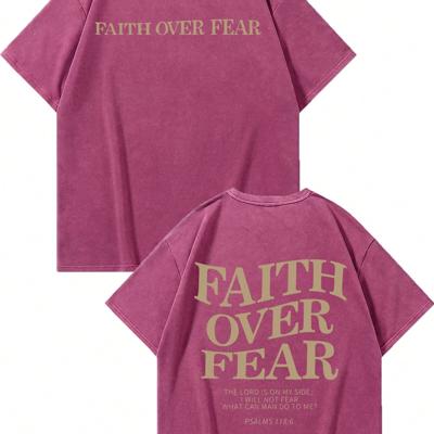 Bon&Bon Men's Letter Print Loose Fit Cotton T-Shirt - Black Hot Pink / M