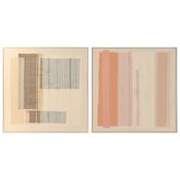 Schilderij Home ESPRIT Wit Beige Abstract Stads 102 x 4,5 x 102 cm (2 Stuks)