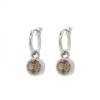 Biba Hang Oorbellen Zilver met Swarovski Steentje Sm. Quartz
