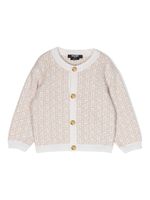 Balmain Kids cardigan boutonné à motif monogrammé - Tons neutres