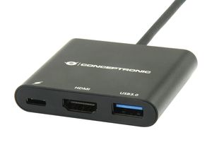Conceptronic DONN01B interface hub USB 3.2 Gen 1 (3.1 Gen 1) Type-C 5000 Mbit/s Zwart