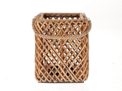 HBX Natural Living Lantaarn met glas 20x20x25cm bruin HBX Natural Living Lantaarn met glas 20x20x25cm bruin