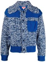 Kenzo cardigan à empiècements contrastants - Bleu
