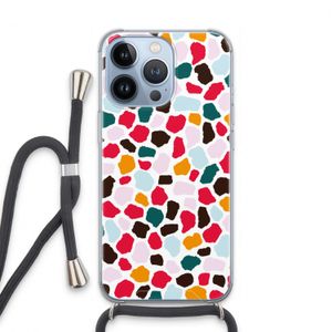 Colored Giraffe: iPhone 13 Pro Transparant Hoesje met koord