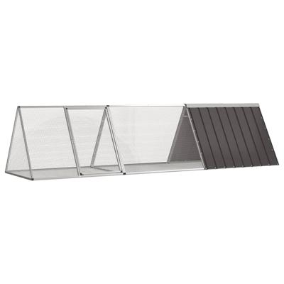 Konijnenhok 302,5x80,5x71 cm gegalvaniseerd staal antraciet