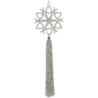 Ornament kerstbal kwastje metaal helder 24 cm - Hd collection