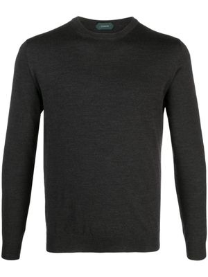 Zanone pull en maille fine à col rond - Gris