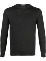 Zanone pull en maille fine à col rond - Gris