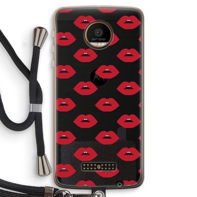 Lips: Motorola Moto Z Force Transparant Hoesje met koord