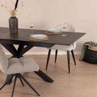 Sohome Uitschuifbare Eettafel Parker Keramiek, 168-210 x 90cm - zwart - thumbnail