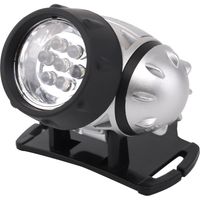 LED Hoofdlamp - Aigi Heady - Waterdicht - 20 Meter - Kantelbaar - 7 LED's - 0.54W - Zilver Vervangt 6W - thumbnail
