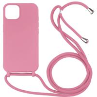 iPhone 14 hoesje - Backcover - Koord - Softcase - Flexibel - TPU - Roze