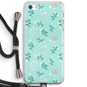 Small white flowers: iPhone 5 / 5S / SE Transparant Hoesje met koord